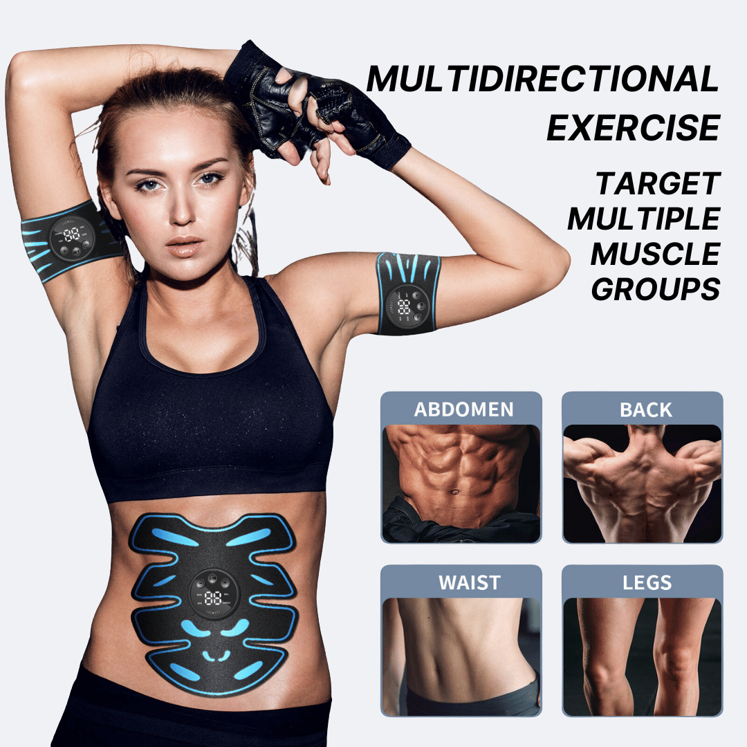 Diagram showing abdomen, back, waist, and leg placement areas