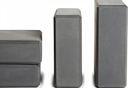 Yoga block shown in three height orientations