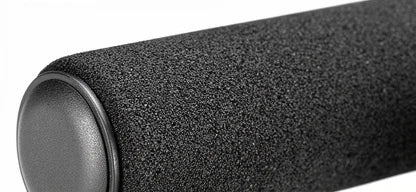Close-up of a push-up bar non-slip end cap and grip texture