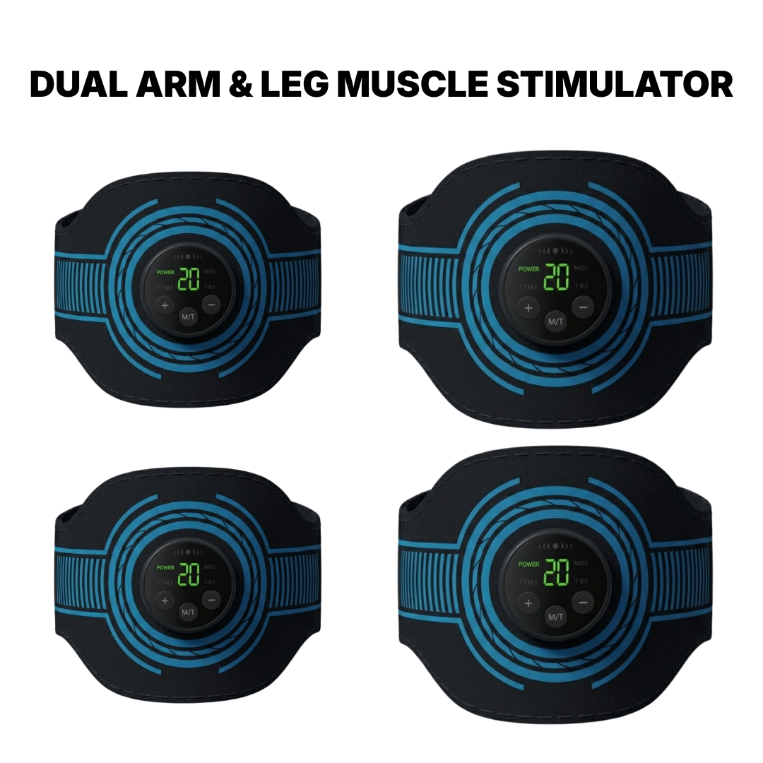 Four EMS stimulator units for arms and legs