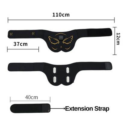Belt and strap dimensions diagram with extension strap